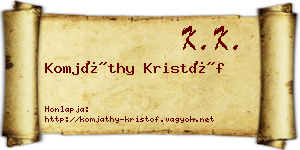 Komjáthy Kristóf névjegykártya
