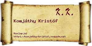 Komjáthy Kristóf névjegykártya