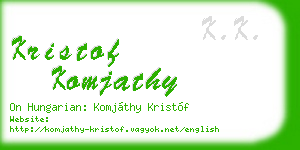 kristof komjathy business card
