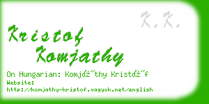 kristof komjathy business card